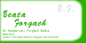 beata forgach business card