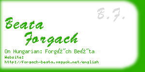 beata forgach business card